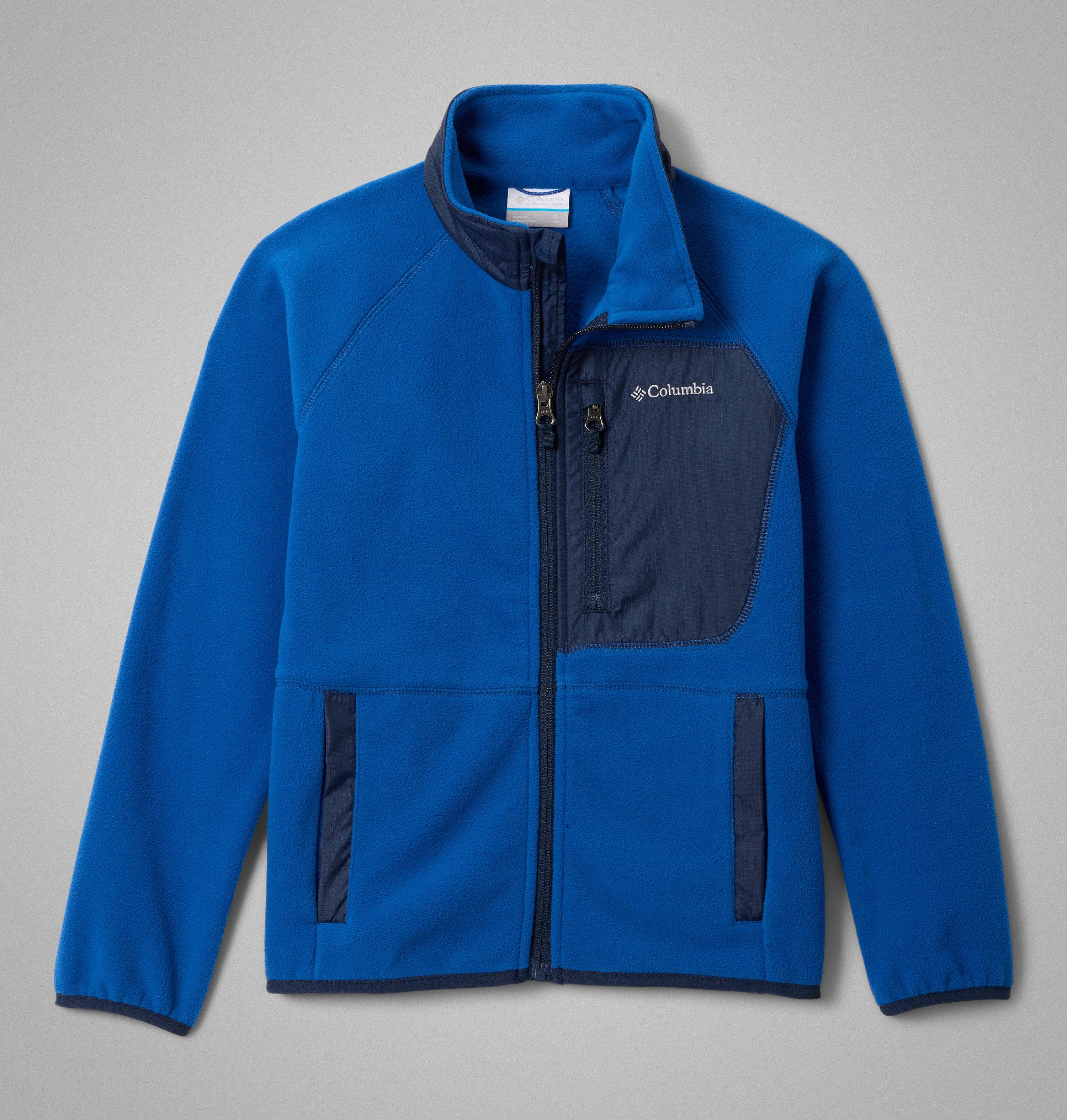 Columbia Sportswear Unisex Blue Columbia - Youth Fast Trek™ Recycled Fleece Jacket - Mountain Collegiate Navy Junior S Size (8 Years)