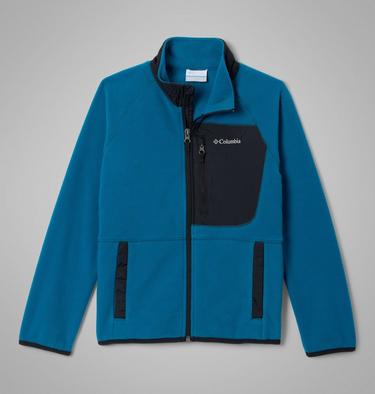 Youth Fast Trek Recycled Fleece Jacket, Color: Phoenix Blue, Black, image 7