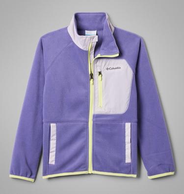 Youth Fast Trek Recycled Fleece Jacket, Color: Stormwatch, Lavender Pearl, image 11
