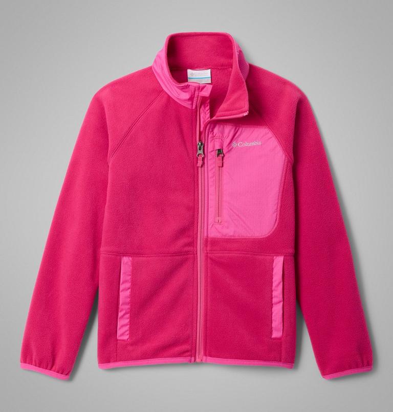 Youth Fast Trek Recycled Fleece Jacket, Color: Guava Pink, Pink Ice, image 1