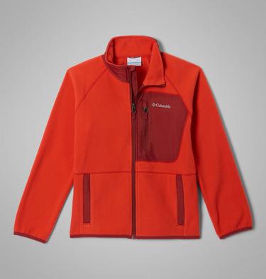 Youth Fast Trek Recycled Fleece Jacket, Color: Super Sonic, Red Oxide, image 1