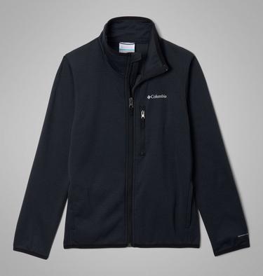 Youth Essential Hike Grid Fleece Jacket, Color: Black, image 5