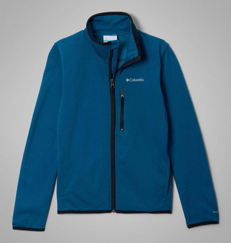 Youth Essential Hike Grid Fleece Jacket, Color: Phoenix Blue, image 1