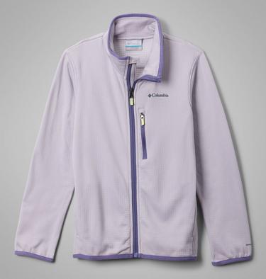 Youth Essential Hike Grid Fleece Jacket, Color: Lavender Pearl, image 7