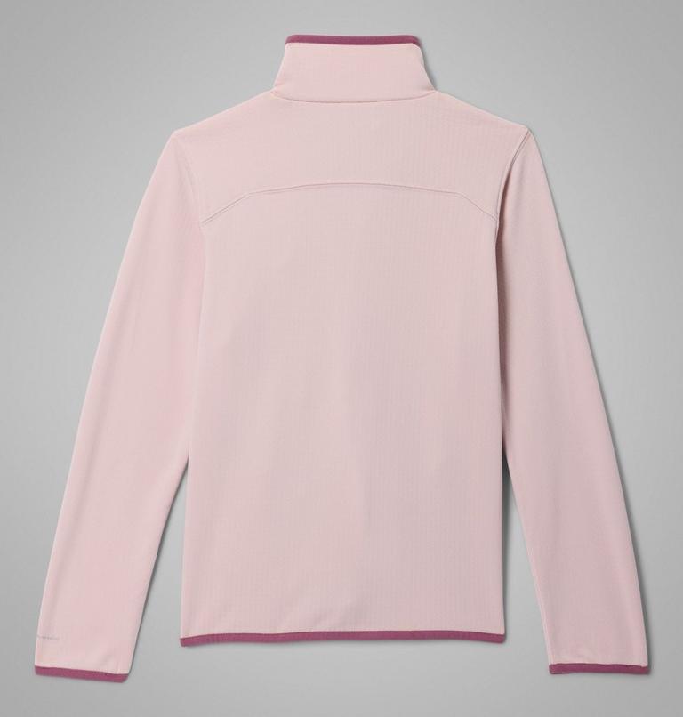 Youth Essential Hike Grid Fleece Jacket, Color: Mineral Pink, image 2