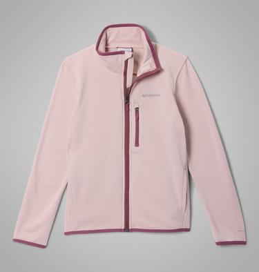 Youth Essential Hike Grid Fleece Jacket, Color: Mineral Pink, image 1