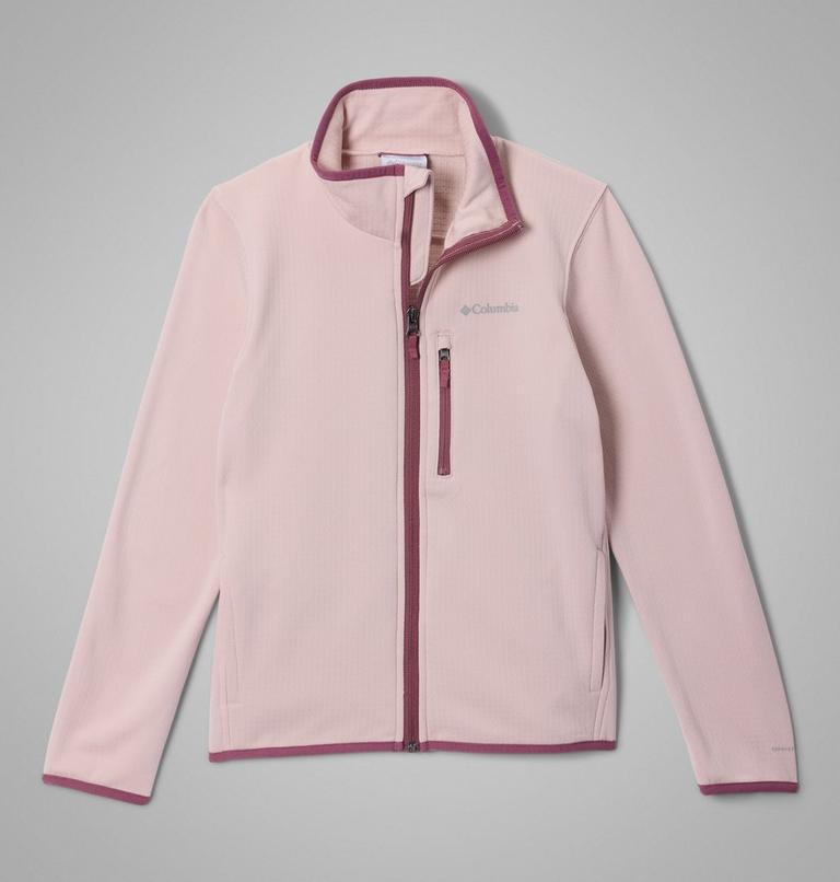 Youth Essential Hike Grid Fleece Jacket, Color: Mineral Pink, image 1