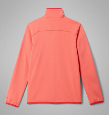 Youth Essential Hike Grid Fleece Jacket, Color: Hot Coral, image 6