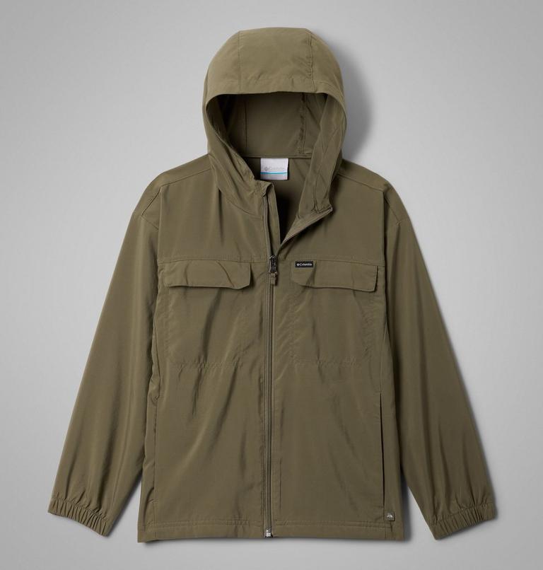 Youth Unisex Skien Valley Hooded Light Jacket, Color: Stone Green, image 1