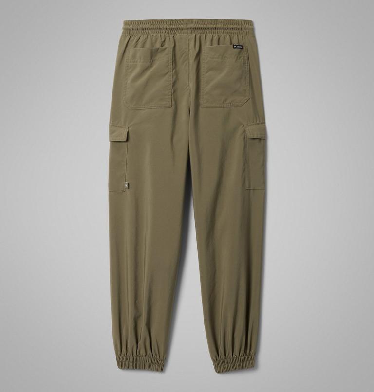 Unisex Youth Skien Valley Hiking Cargo Recycled Trousers, Color: Stone Green, image 2