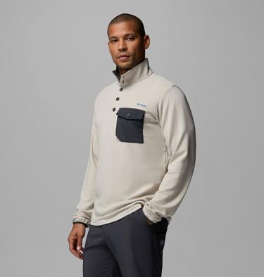 Men's PFG Uncharted Half Snap Long Sleeve T-shirt, Color: Dark Stone, image 12