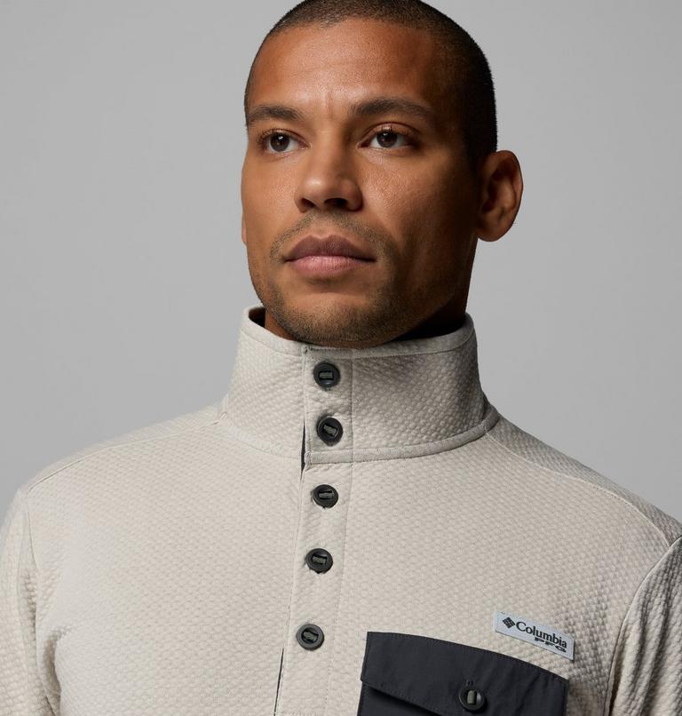 Men's PFG Uncharted Half Snap Long Sleeve T-shirt, Color: Dark Stone, image 5