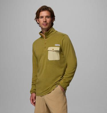 Men's PFG Uncharted Half Snap Long Sleeve T-shirt, Color: Grove Green, image 8
