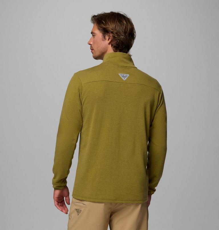 Men's PFG Uncharted Half Snap Long Sleeve T-shirt, Color: Grove Green, image 3