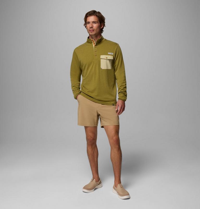 Men's PFG Uncharted Half Snap Long Sleeve T-shirt, Color: Grove Green, image 2