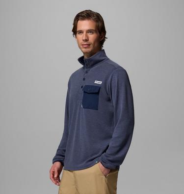 Men's PFG Uncharted Half Snap Long Sleeve T-shirt, Color: Nocturnal, image 4