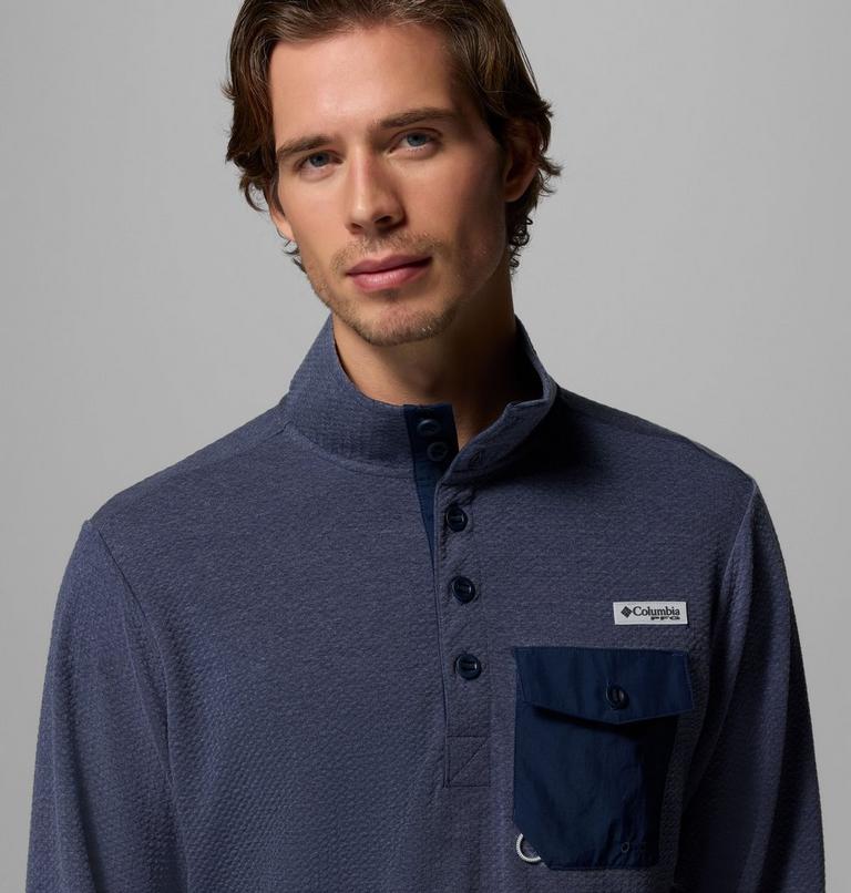 Men's PFG Uncharted Half Snap Long Sleeve T-shirt, Color: Nocturnal, image 5