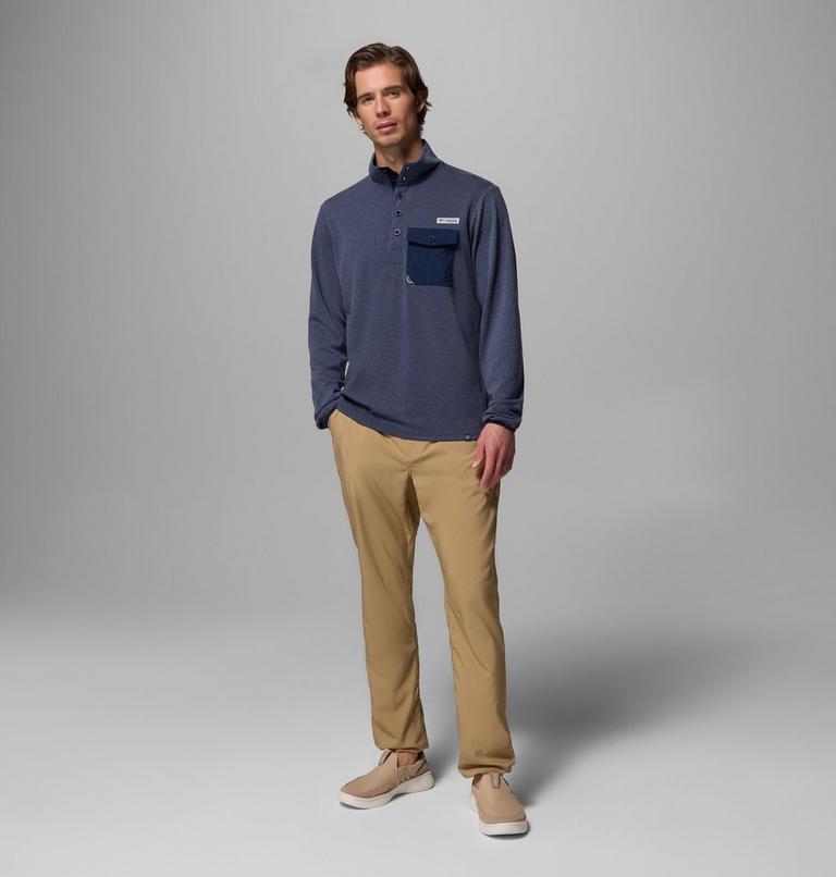 Men's PFG Uncharted Half Snap Long Sleeve T-shirt, Color: Nocturnal, image 2