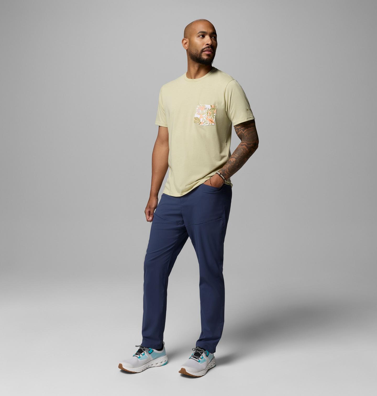 Мужская футболка Columbia Wild Cast Short Sleeve Pocket, цвет: Serpentine — фото 2