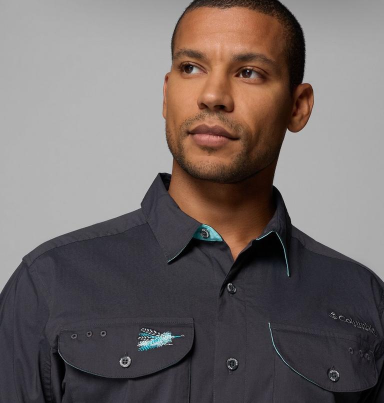 Men's Bonefish Flats Short Sleeve Shirt, Color: Shark, image 5