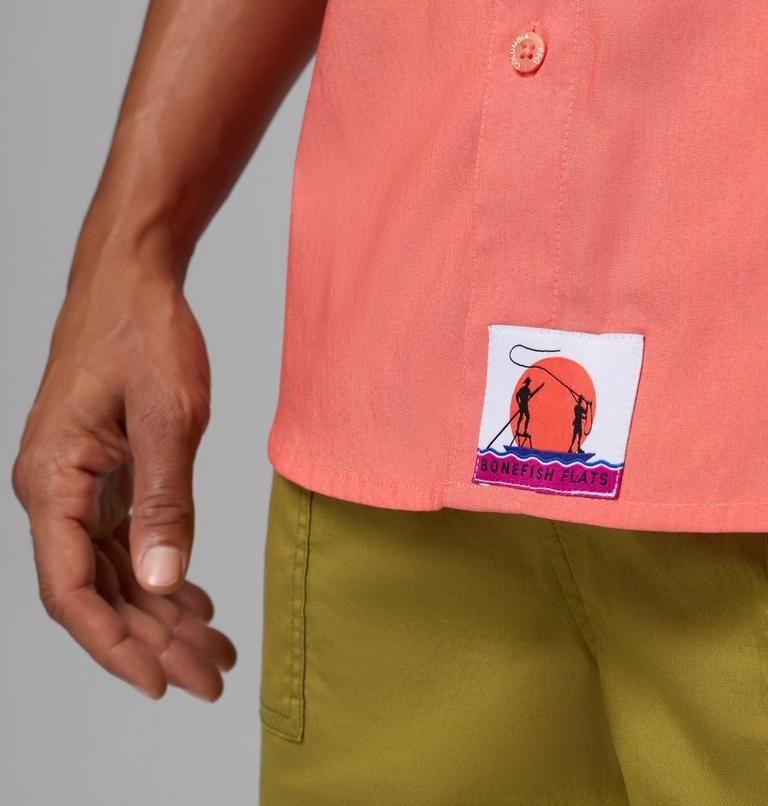 Men's Bonefish Flats Short Sleeve Shirt, Color: Melonade, image 6