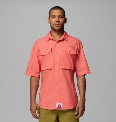 Men's Bonefish Flats Short Sleeve Shirt, Color: Melonade, image 1
