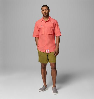 Men's Bonefish Flats Short Sleeve Shirt, Color: Melonade, image 2