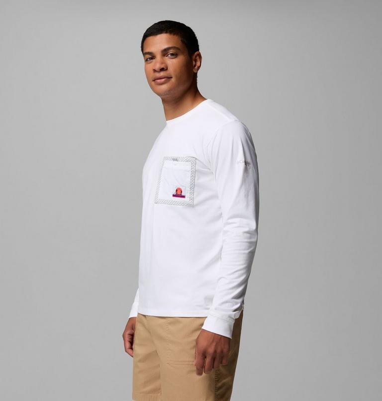 Men's Bonefish Flats Long Sleeve T-Shirt, Color: White, image 4