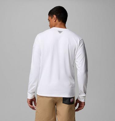 Men's Bonefish Flats Long Sleeve T-Shirt, Color: White, image 3