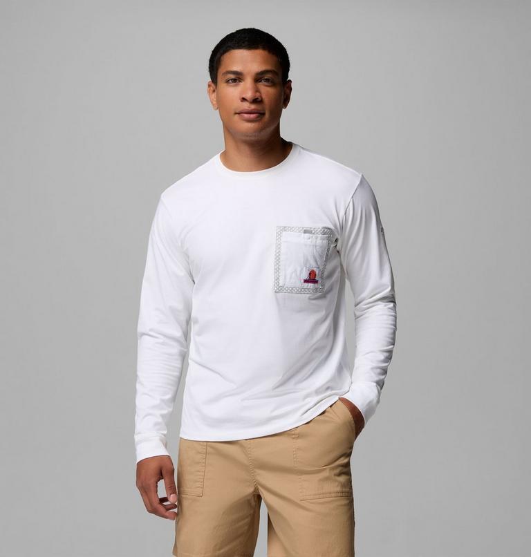 Men's Bonefish Flats Long Sleeve T-Shirt, Color: White, image 1