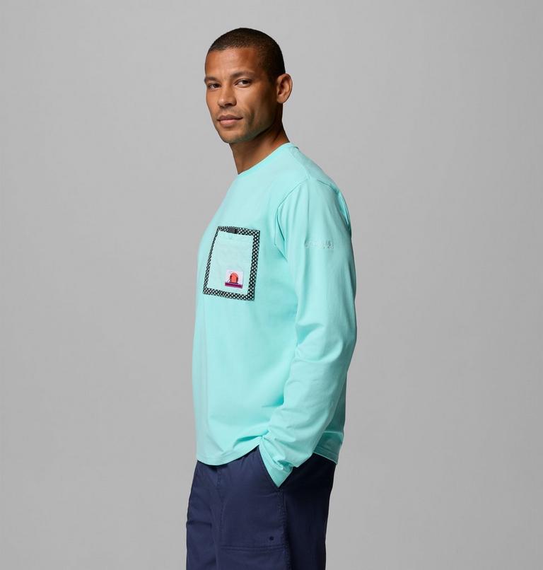 Men's Bonefish Flats Long Sleeve T-Shirt, Color: Gulf Stream, image 4