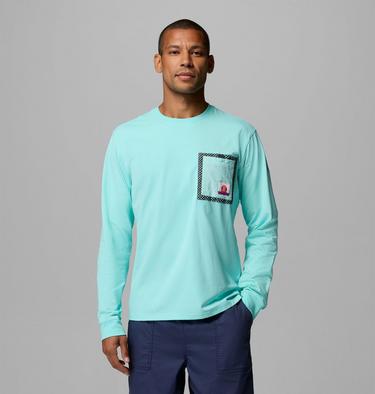 Men's Bonefish Flats Long Sleeve T-Shirt, Color: Gulf Stream, image 1