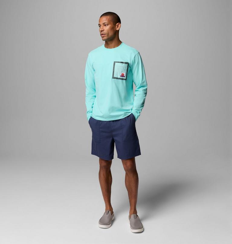 Men's Bonefish Flats Long Sleeve T-Shirt, Color: Gulf Stream, image 2