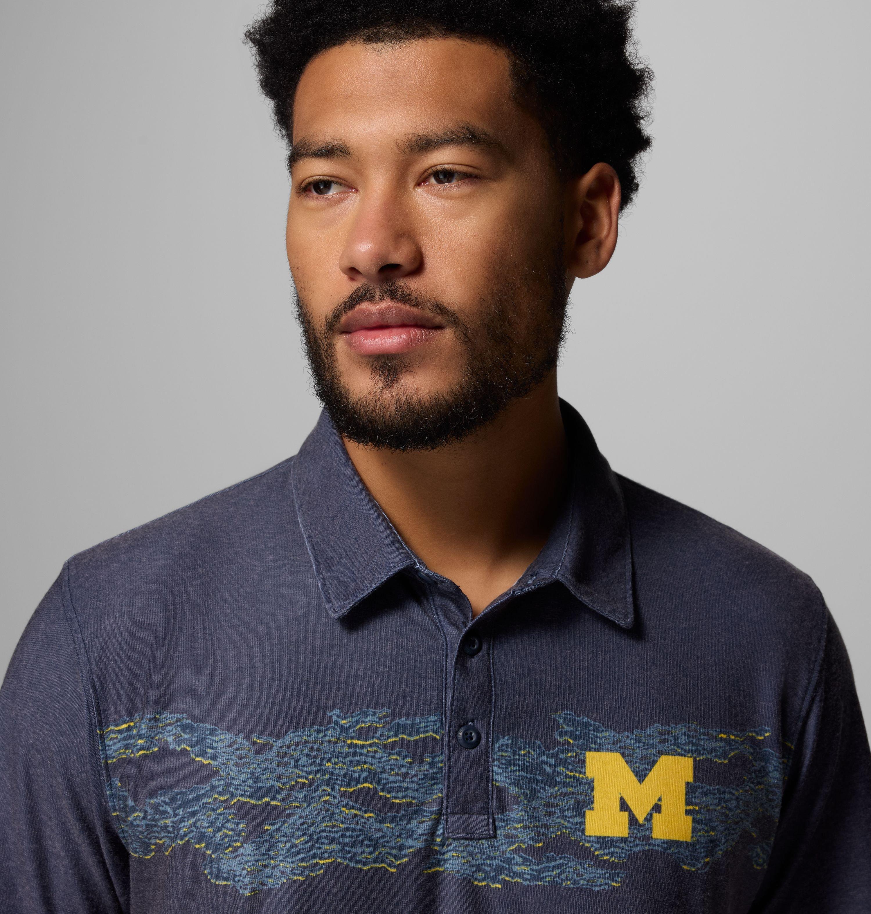 Men's Collegiate Thistletown Hills Printed Polo - Michigan 5