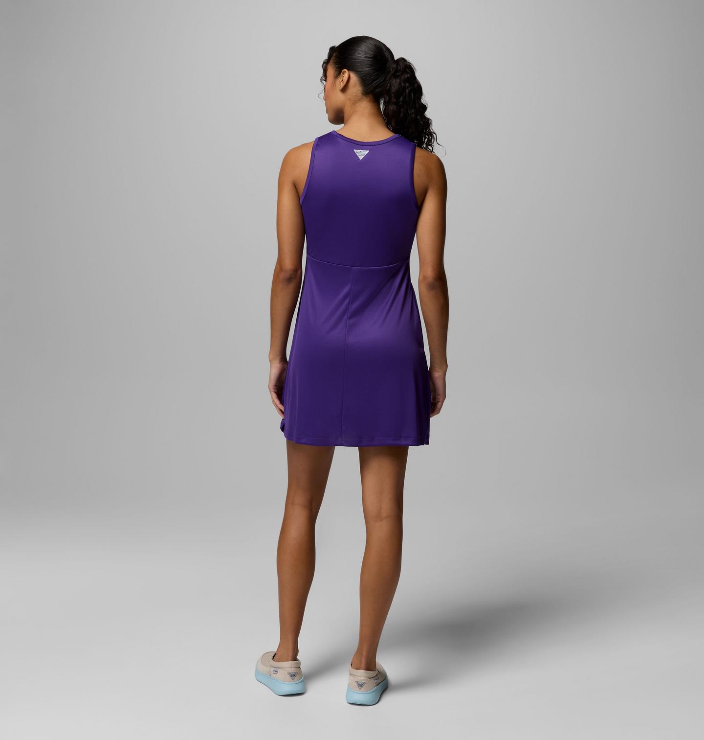 Женское платье Columbia Collegiate PFG Tidal Tank Dress - LSU, цвет: Яркий фиолетовый — фото 2