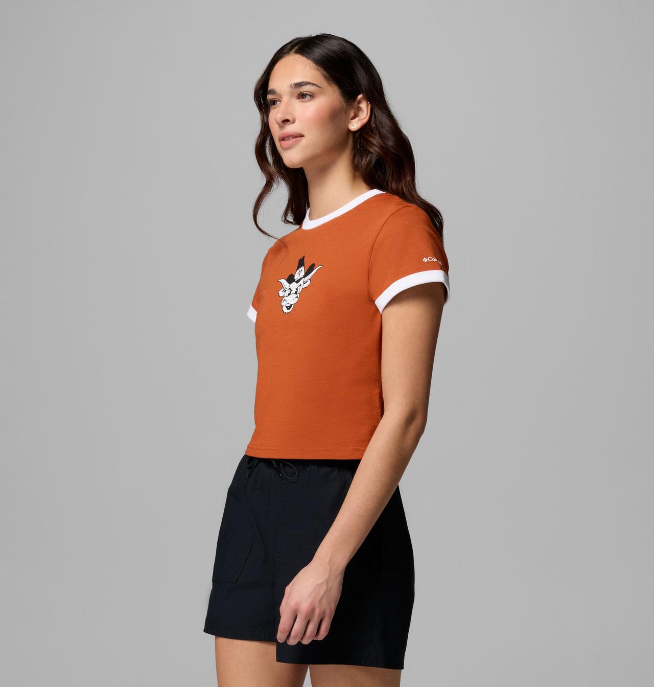 Women's Collegiate Rolling Bend Ringer Tee - Texas 4