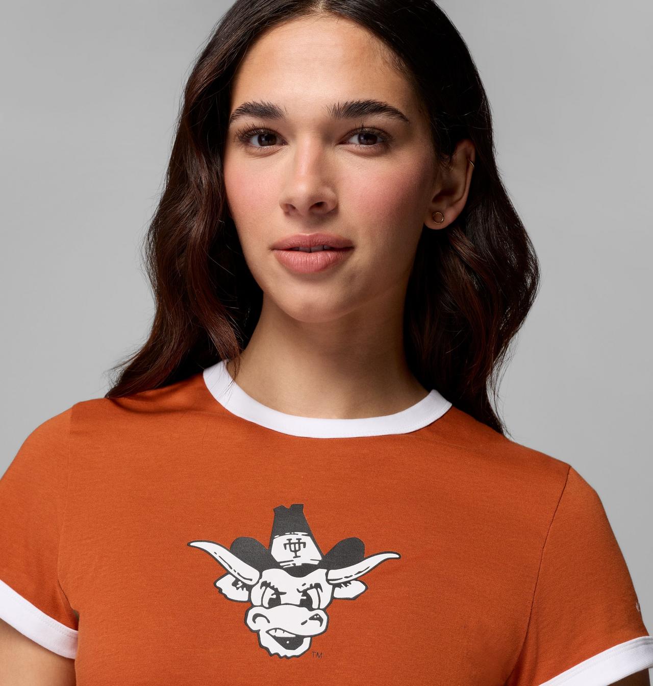 Women's Collegiate Rolling Bend Ringer Tee - Texas 5