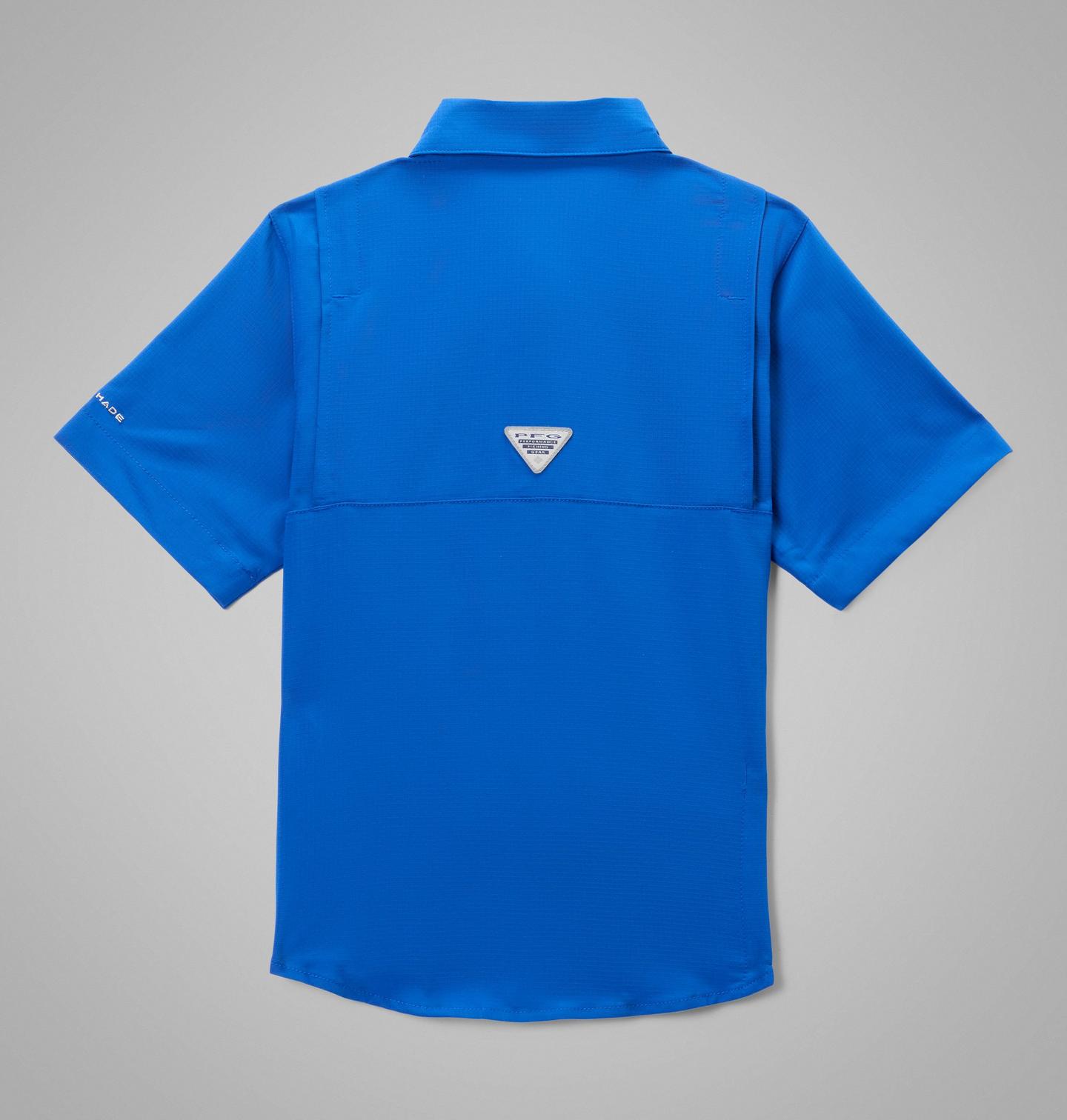 Детская рубашка Columbia Collegiate PFG Tamiami Short Sleeve Shirt - Kentucky, цвет: Uk - Azul — фото 2