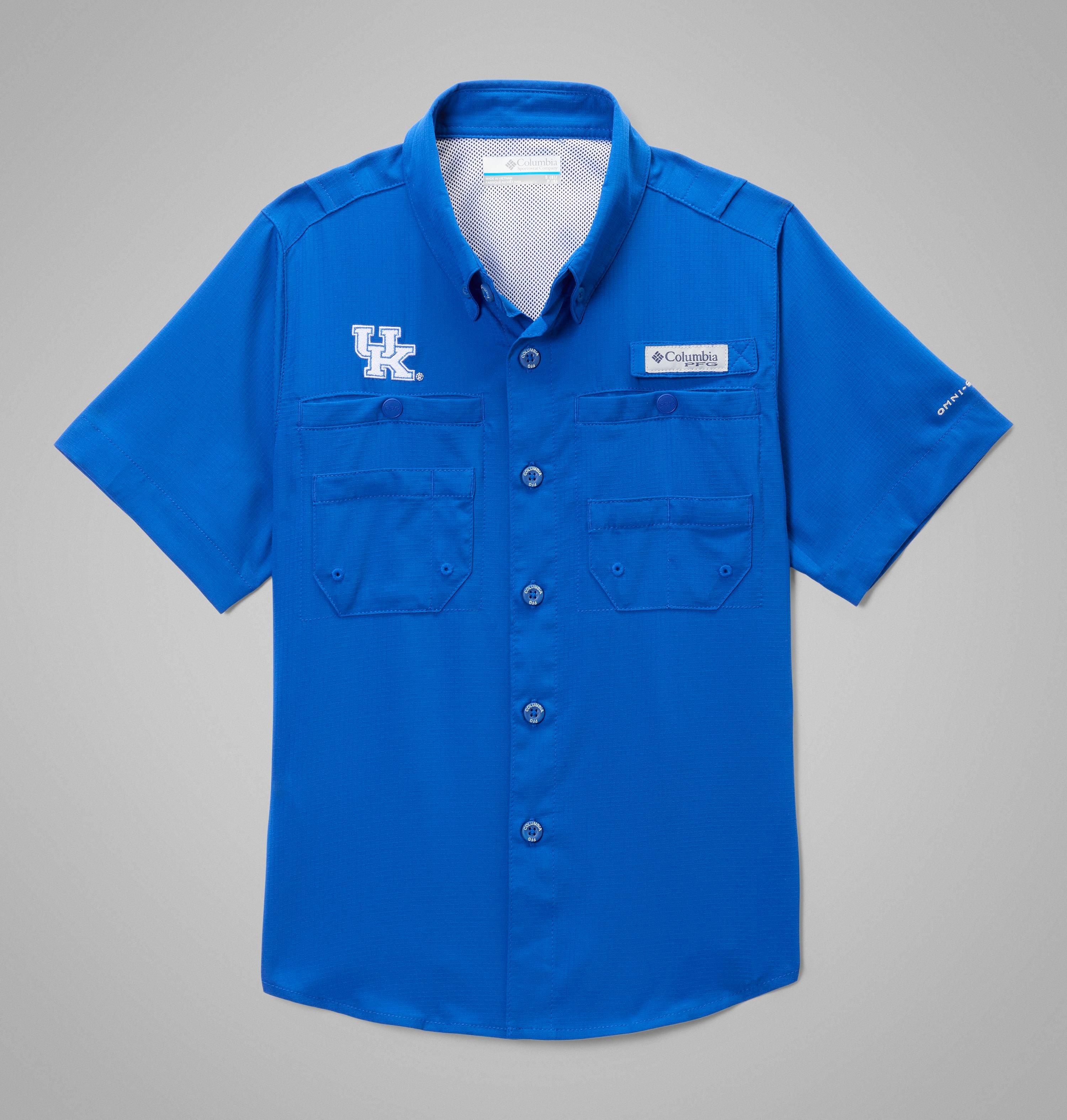 Columbia Kids' Collegiate PFG Tamiami  Short Sleeve Shirt - Kentucky-