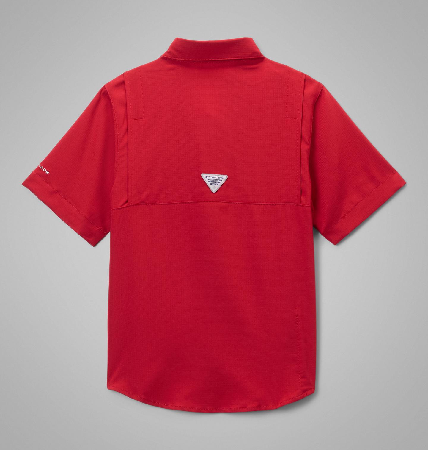 Детская рубашка Columbia Collegiate PFG Tamiami Short Sleeve Shirt - Alabama, цвет: Красный бархатный — фото 2