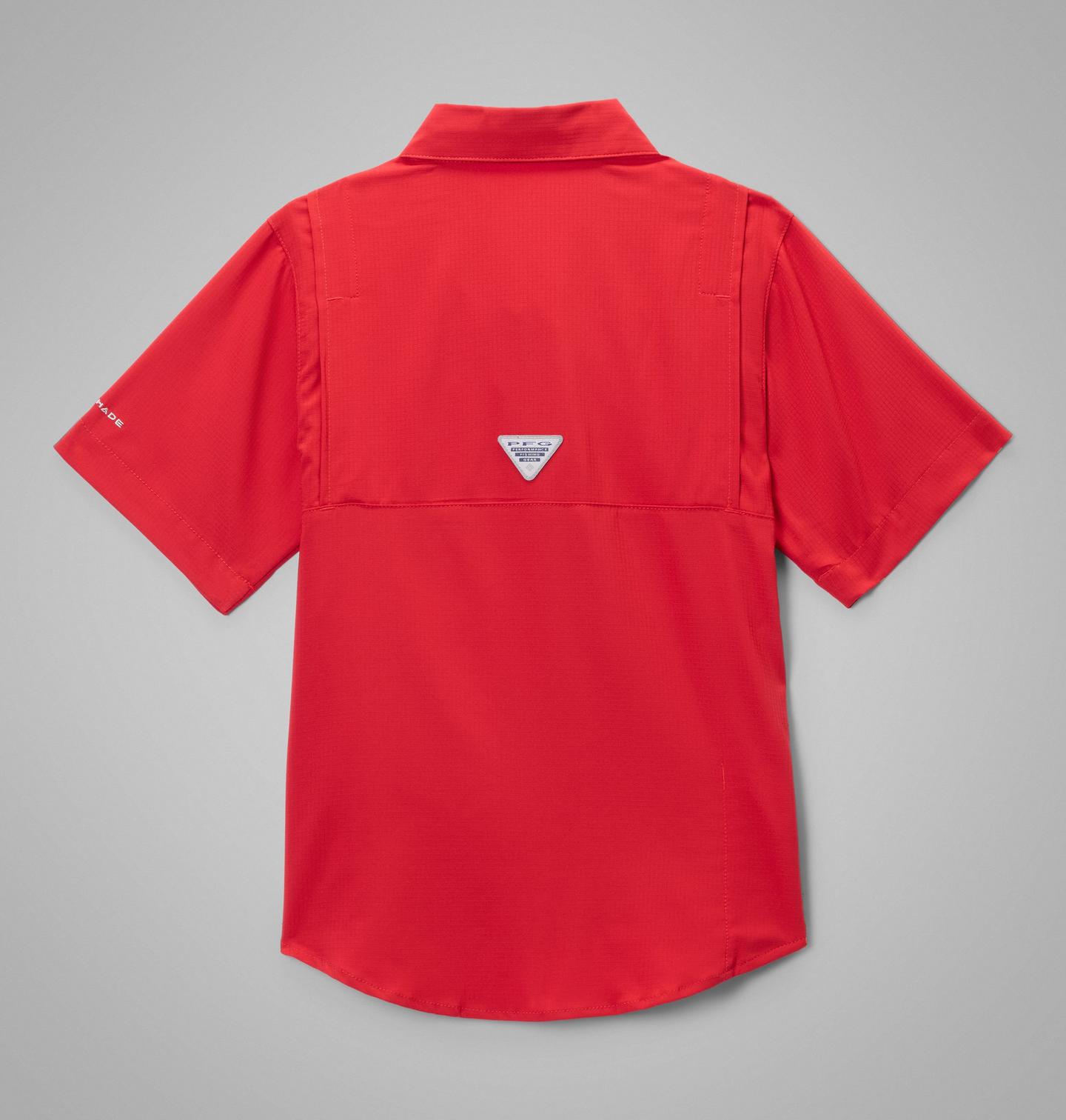 Детская рубашка Columbia Collegiate PFG Tamiami Short Sleeve Shirt - Ohio State, цвет: Красный — фото 2