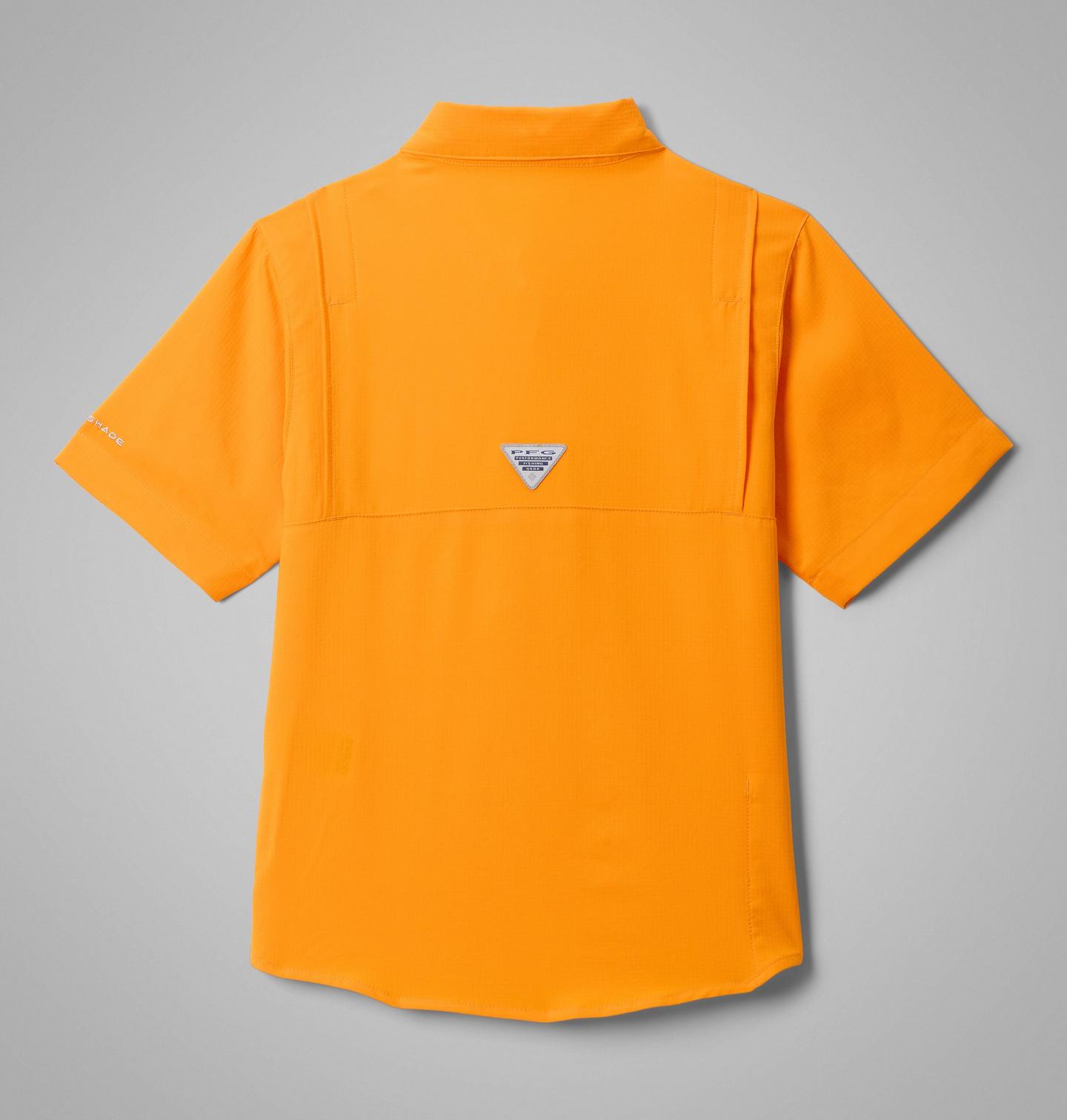 Детская рубашка Columbia Collegiate PFG Tamiami Short Sleeve Shirt - Tennessee, цвет: Ut - Solarize — фото 2