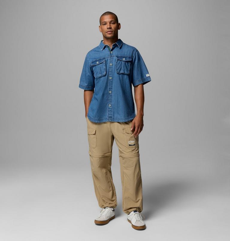 Unisex Acker Rock Twill Short Sleeve Shirt, Color: Denim, image 2