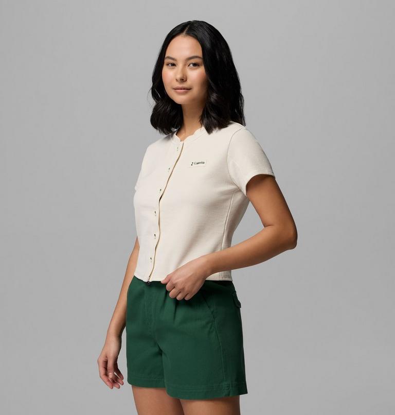 Women's Acker Rock Knit Cropped T-Shirt, Color: Chalk, image 4