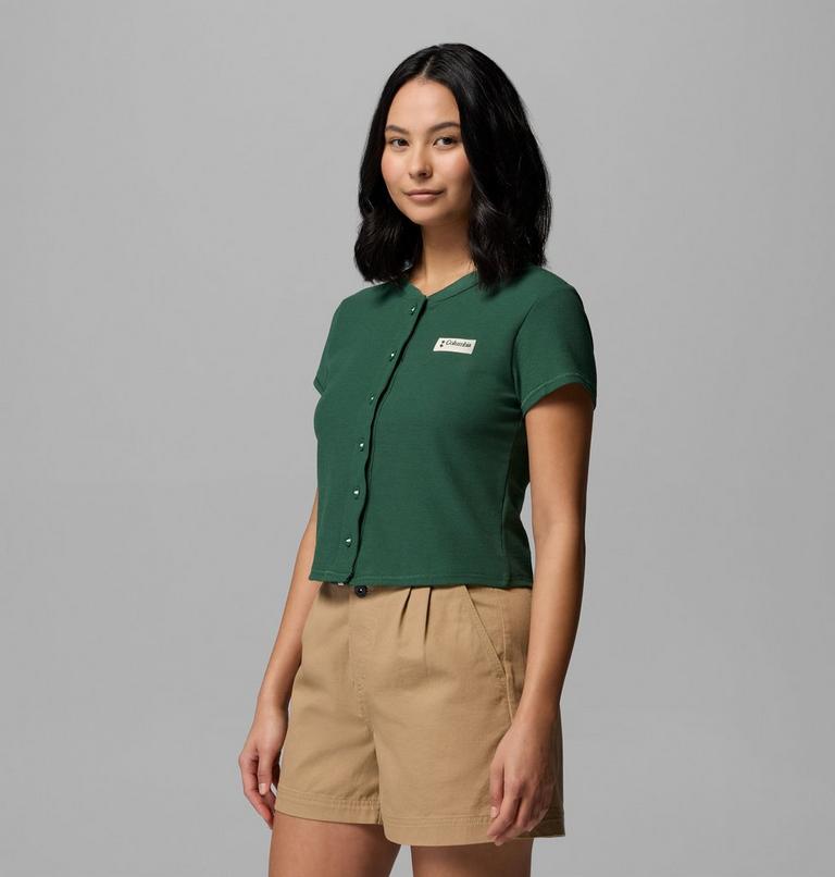 Women's Acker Rock Knit Cropped T-Shirt, Color: Rain Forest, image 4