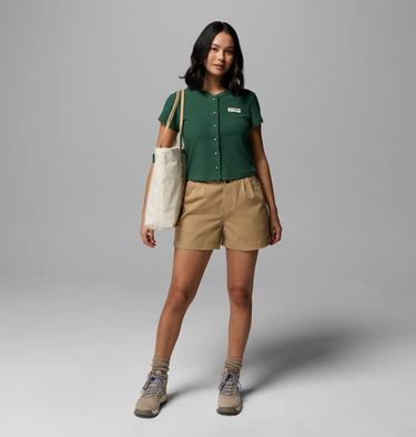 Women's Acker Rock Knit Cropped T-Shirt, Color: Rain Forest, image 2