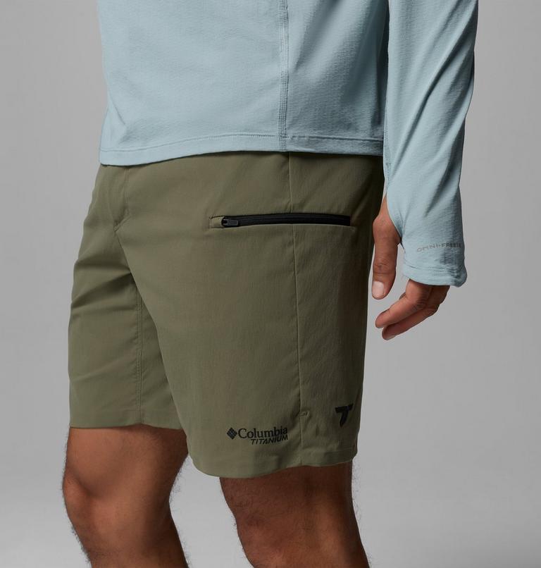Men's Cosmiques Pro Hiking Shorts, Color: Stone Green, image 6