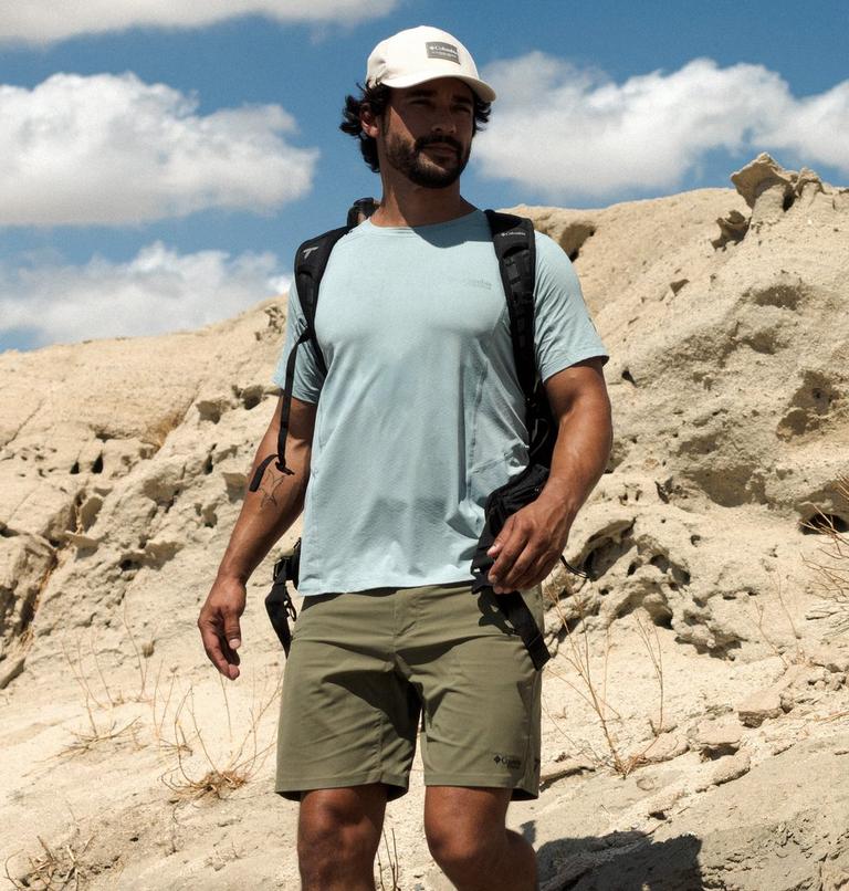 Men's Cosmiques Pro Hiking Shorts, Color: Stone Green, image 10