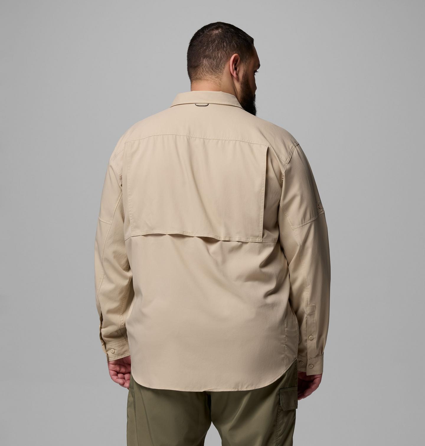 Мужская рубашка Columbia Silver Ridge Utility II Long Sleeve Shirt - Big, цвет: Серо-бежевый — фото 3