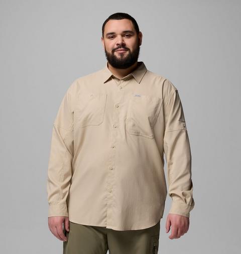 Мужская рубашка Columbia Silver Ridge Utility II Long Sleeve Shirt - Big, цвет: Серо-бежевый